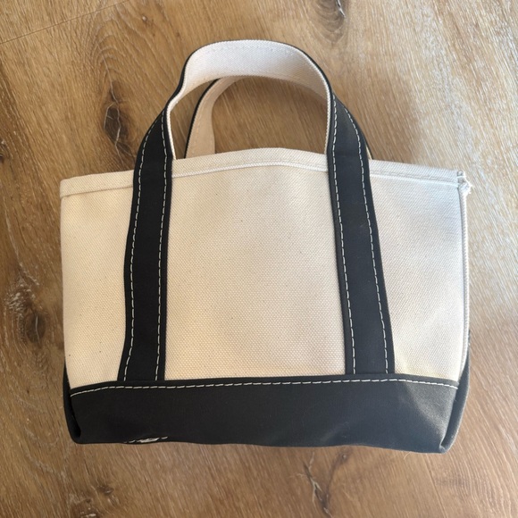 L.L. Bean Boat and Tote Mini in Black and Cream - Picture 3 of 7